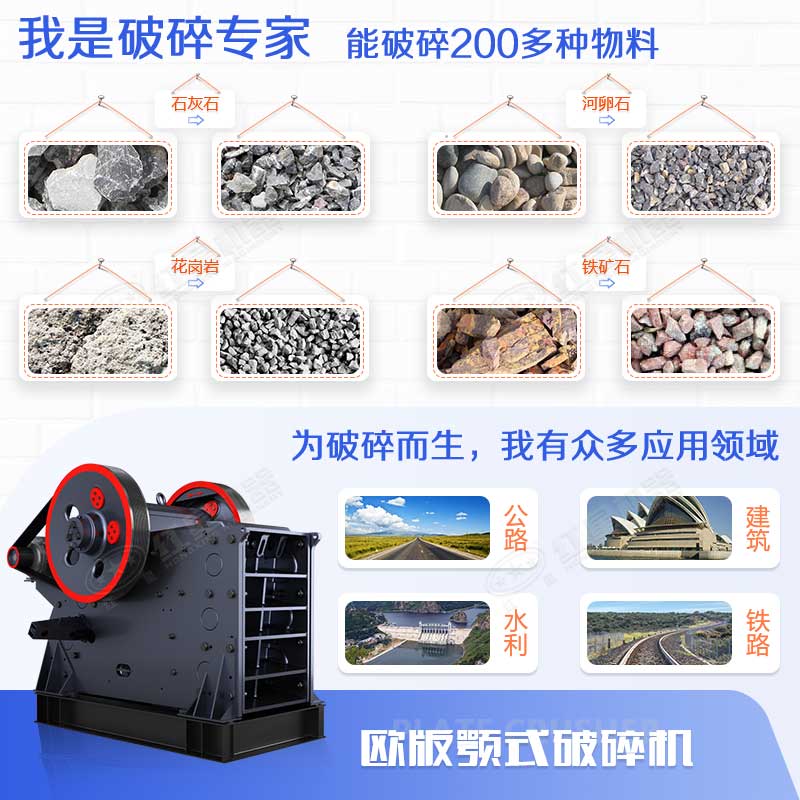 顎式破碎機(jī)能力強(qiáng)、應(yīng)用范圍廣